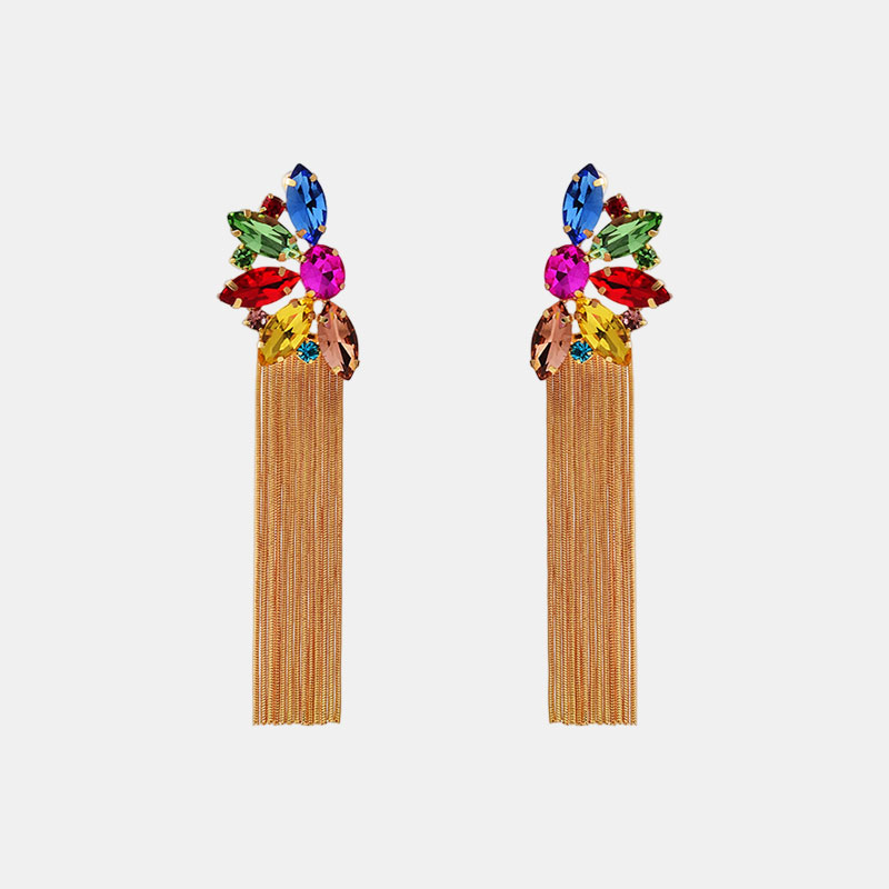 Crystal Tassel Drop Earrings