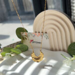 molten moon pendant necklace stainless steel