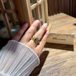 pastel heart cluster ring stainless steel